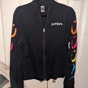 Black zumbini instructor sweater with zipper